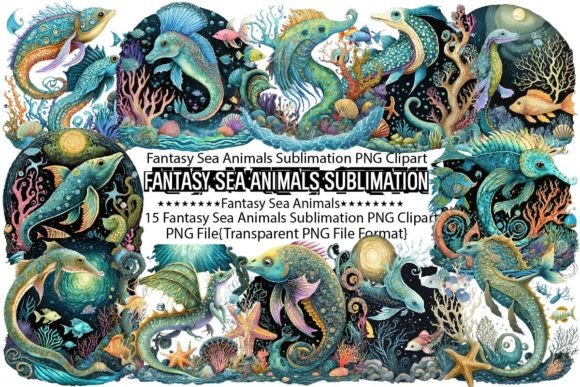 Download Fantasy Sea Animals Sublimation Bundle - Animal Collection