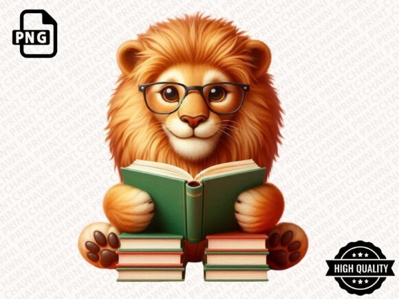 Download Cute Animal Reading Book Clipart PNG - Animal Collection