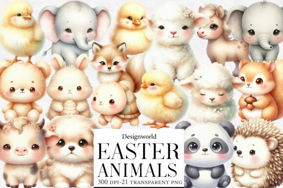 Download Watercolor Easter Animals Clipart - Animal Collection