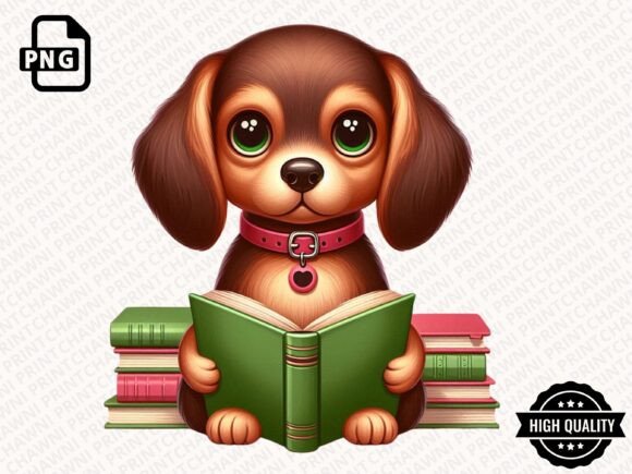 Download Cute Animal Reading Book Clipart PNG - Animal Collection