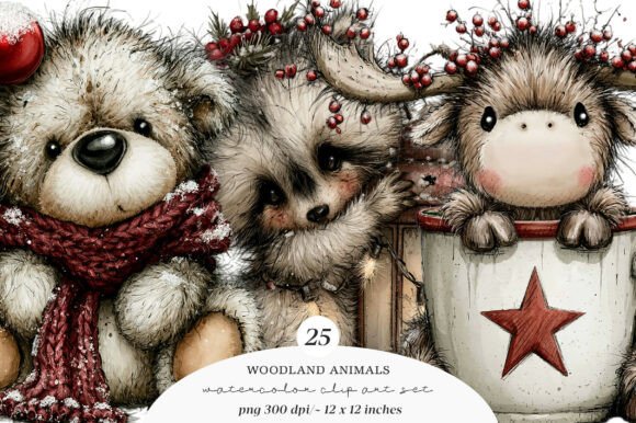 Download Christmas Woodland Animals Clipart - Animal Collection
