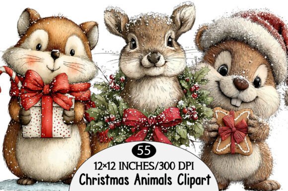 Download Christmas Woodland Animals Clipart - Animal Collection