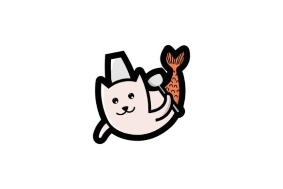 Download Cute Cat Mermaid, Happy Chef, Stickers, - Sticker Collection