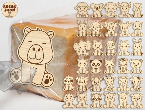 Download Cute Animal Bread Clip SVG Bundle - Animal Collection