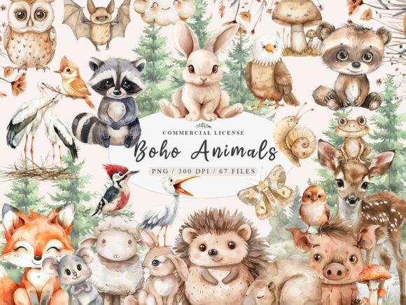 Download Boho Woodland Animals Clipart, Cute Wood - Animal Collection