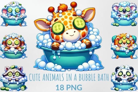 Download Adorable Animals in a Relaxing Bath - Animal Collection